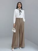 Office Wide Pants - Brown