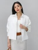 Office Shirt-Best Quality Semiwool-Short Style - White