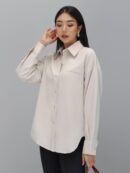 Office Shirt Premium Semi Wool - Beige Oat