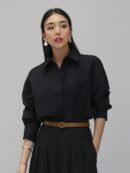 Office Shirt Premium Semi Wool - Black