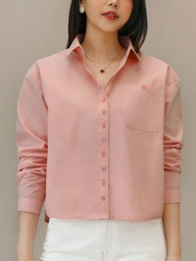 Taylor Unique Multicolor Button Shirt - Soft Peach Pink
