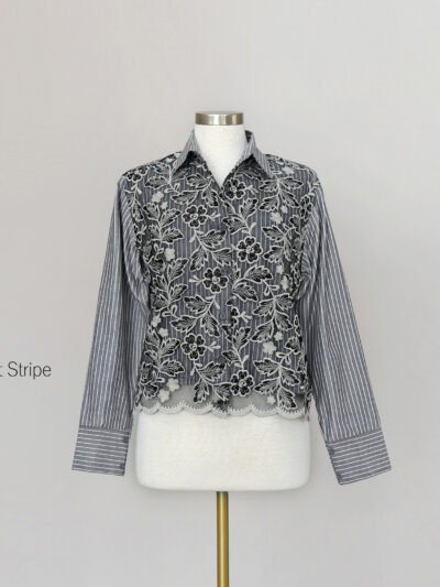 Ivy Lace Short / Long Top Anti Kusut Corliss - Black Grey Short