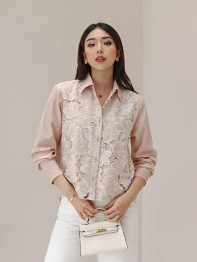 Ivy Lace Short / Long Top Anti Kusut Corliss - Salem Blush Short
