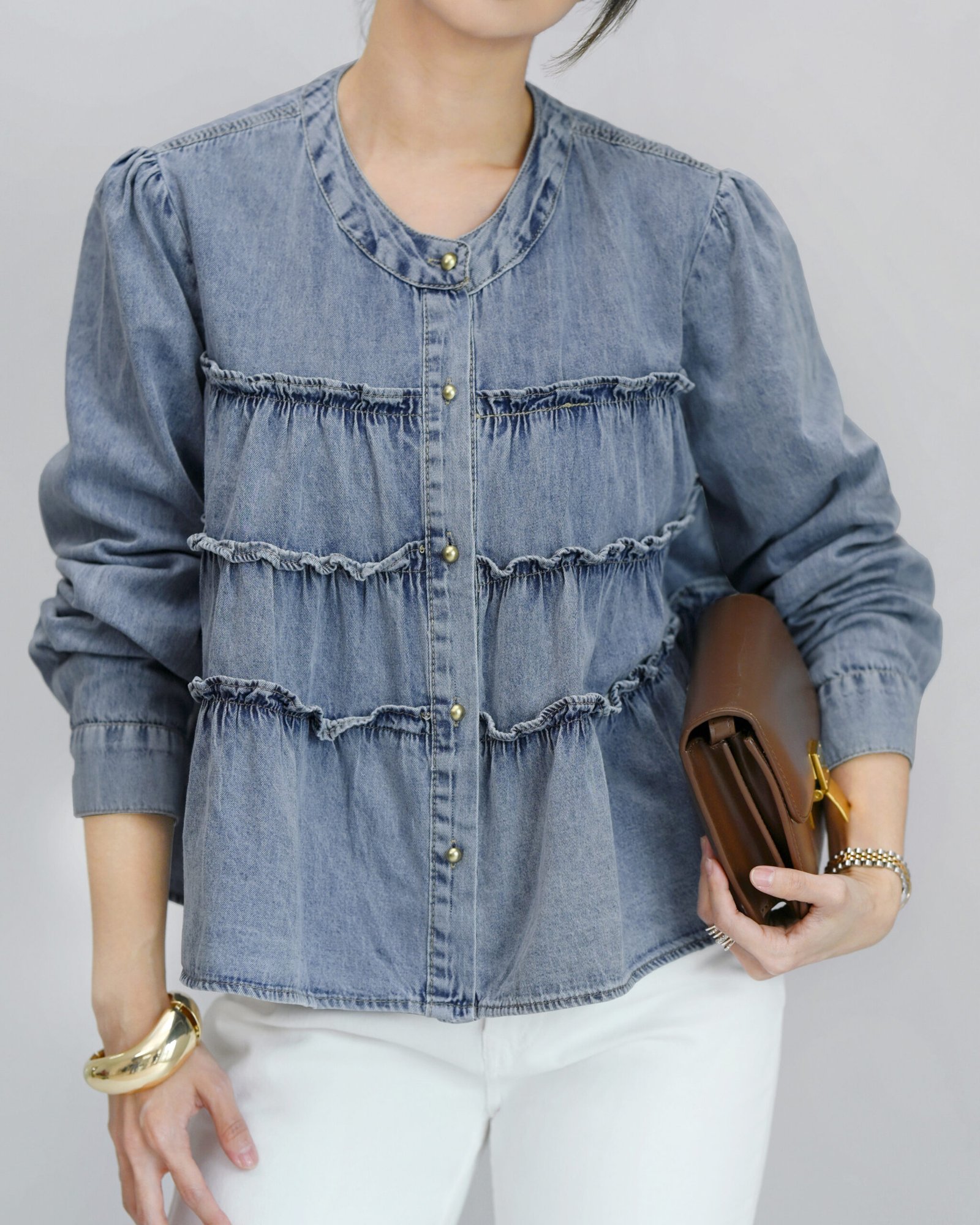 Jin-Woo Jeans Top - Gambar 3