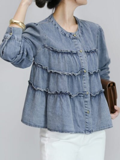 Jinwoo Jeans Top - Light Blue Jeans