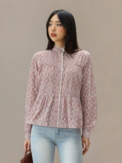 Melody Laser Embroidery (Long and Short) - Smoke Blush B Short