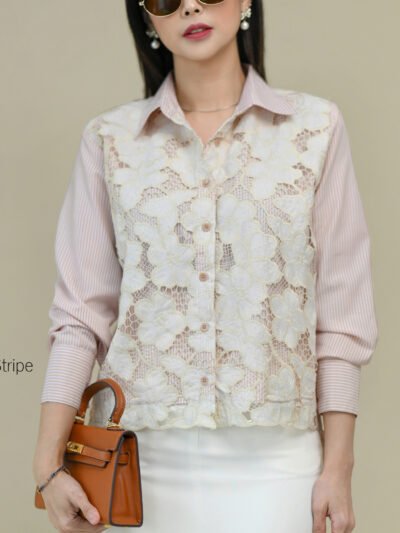 Ivy Lace Short / Long Top Anti Kusut Corliss - Soft Blush Short