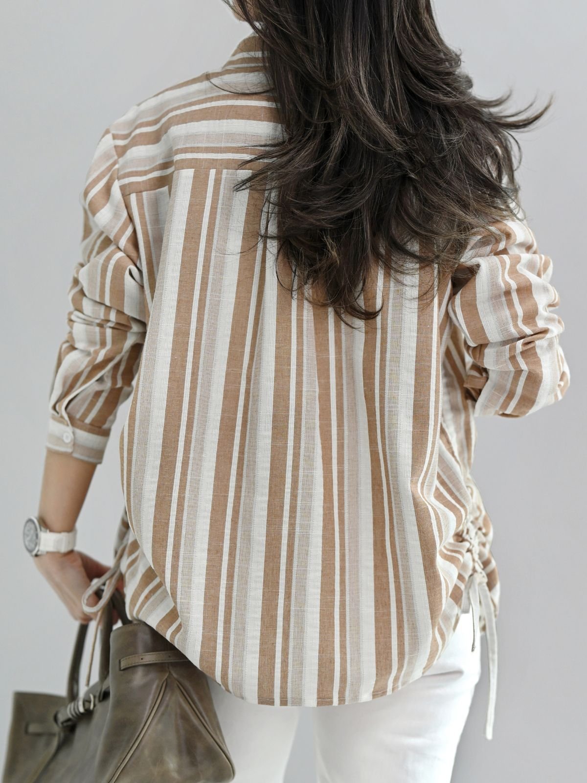 Summer Premium Stripe Linen Shirt - Gambar 3