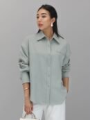 Office Shirt Premium Semi Wool - Smoke Mint