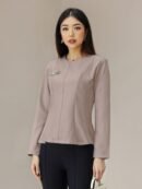Office Accountant Formal Top - Smoke Taupe