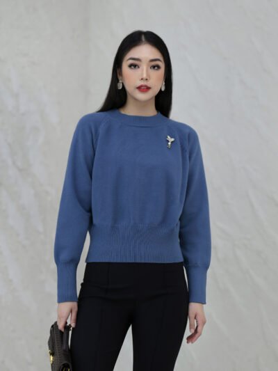 Peter Premium Short Style Knit - Smoke Denim