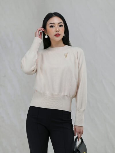 Peter Premium Short Style Knit - Light Cream