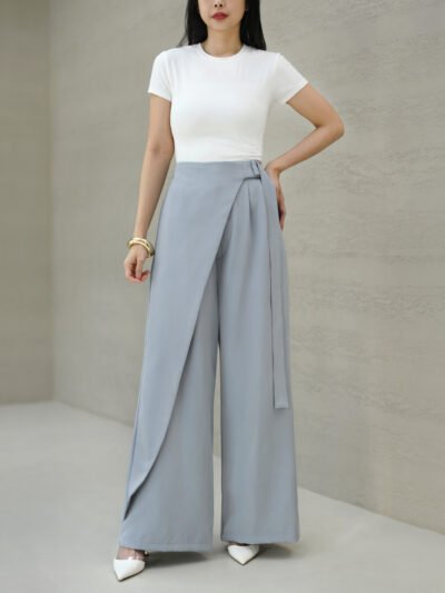 Rhode Wide Pants - Light French Grey