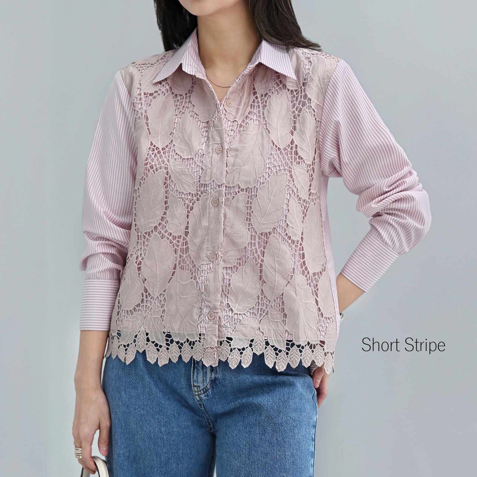 Ivy Shirt Leaf Laser Embroidery Lace - Gambar 5