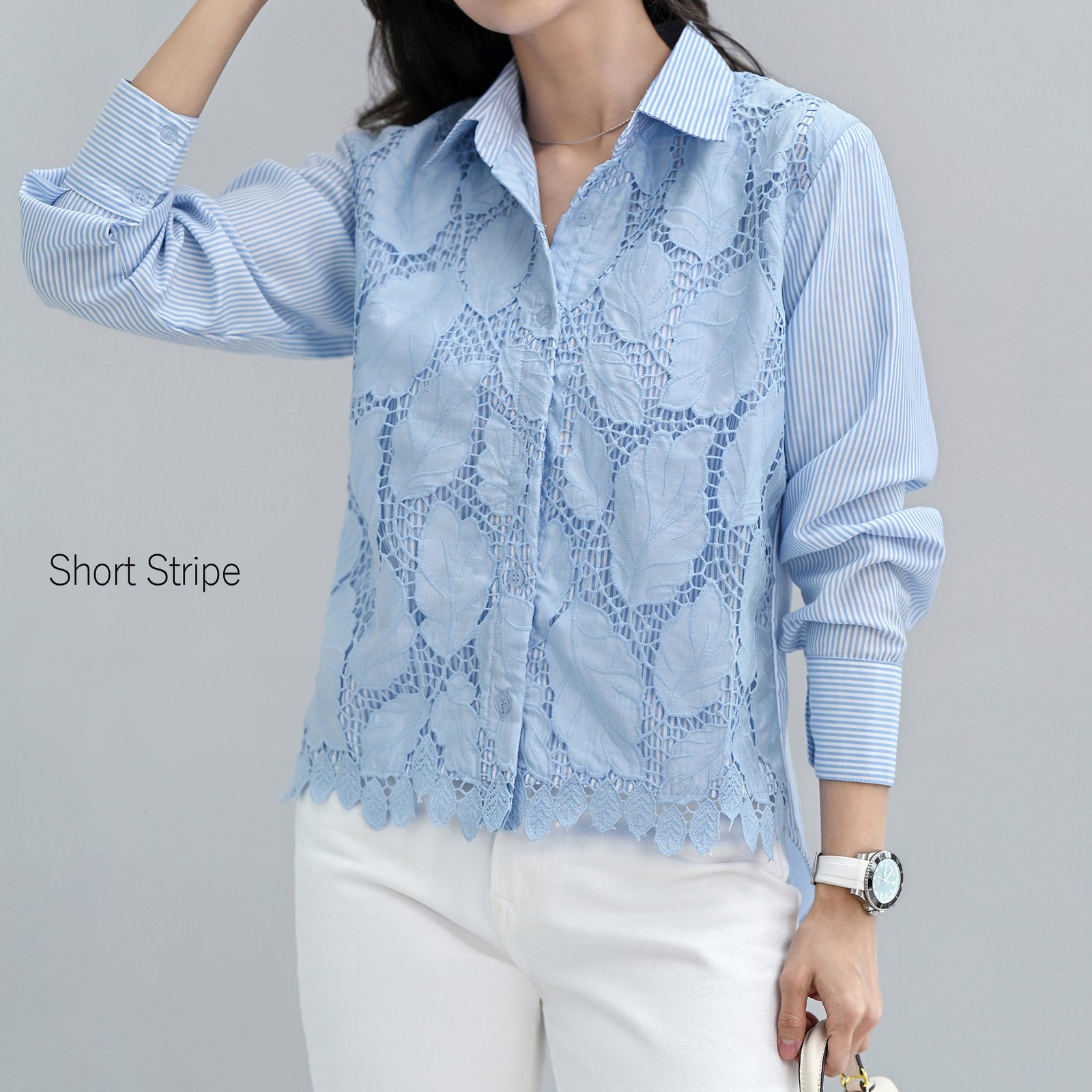 Ivy Shirt Leaf Laser Embroidery Lace - Gambar 7
