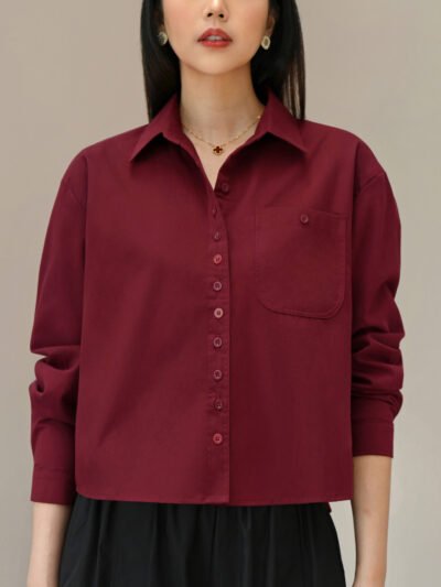 Taylor Unique Multicolor Button Shirt - Maroon
