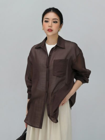 Francesca Glass Stylish Shirt - Espresso