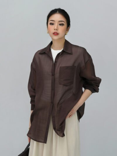 Francesca Glass Stylish Shirt - Espresso