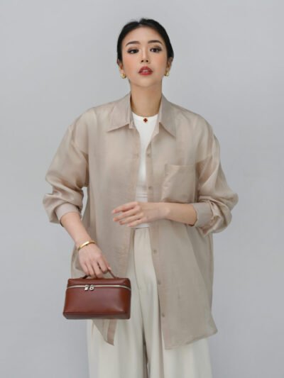 Francesca Glass Stylish Shirt - Beige Taupe