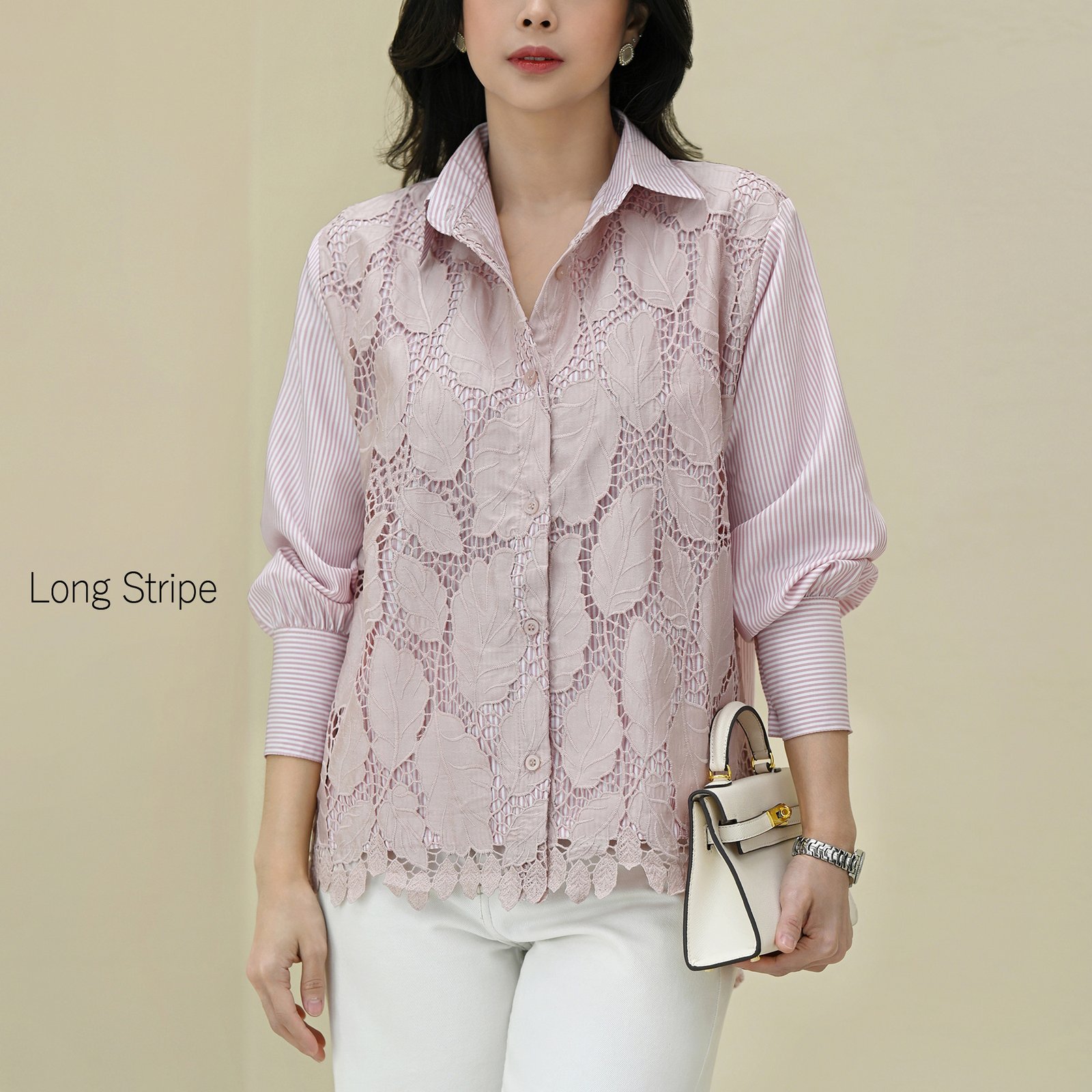 Ivy Shirt Leaf Laser Embroidery Lace - Gambar 3