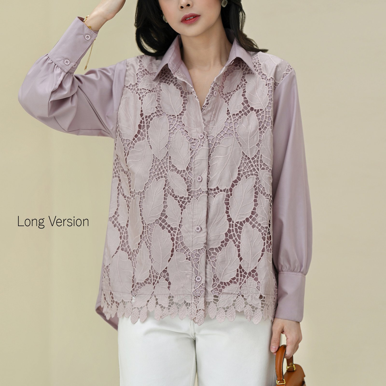 Ivy Shirt Leaf Laser Embroidery Lace - Gambar 8