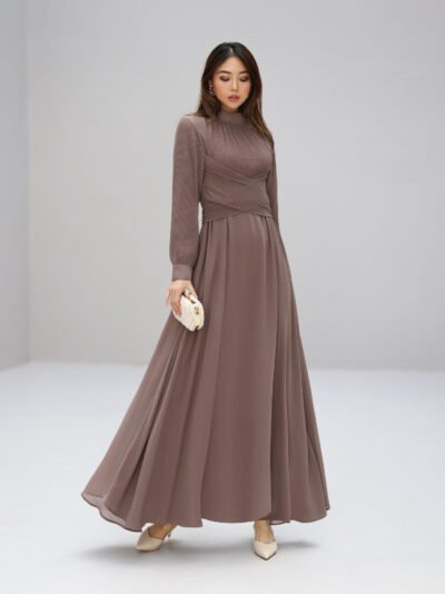 Velvia Dress - Ash Night Brown