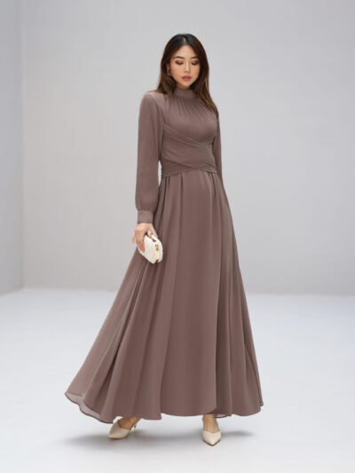 Velvia Dress - Ash Night Brown
