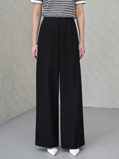 Vergara Relaxed Semi Satin Pants - Black