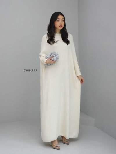 Auguste Premium Batwing Dress - White Ivory