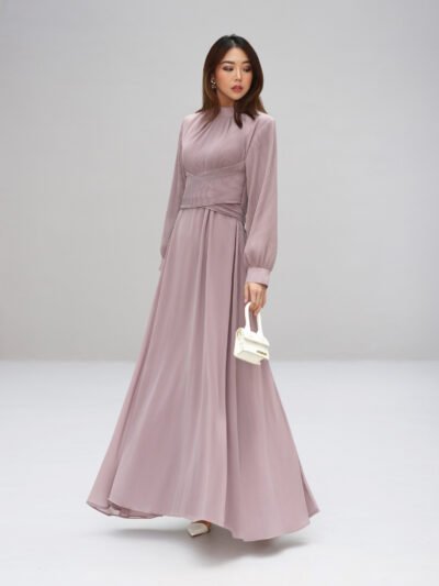 Velvia Dress - Smoke Light Mauve