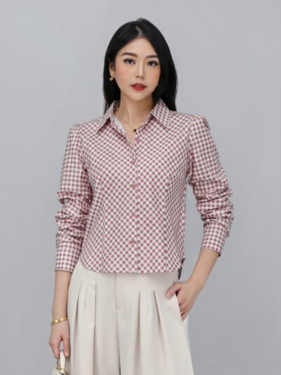 Manhattan in Check (Kotak) Comfort Fabric • Corliss - Mauve