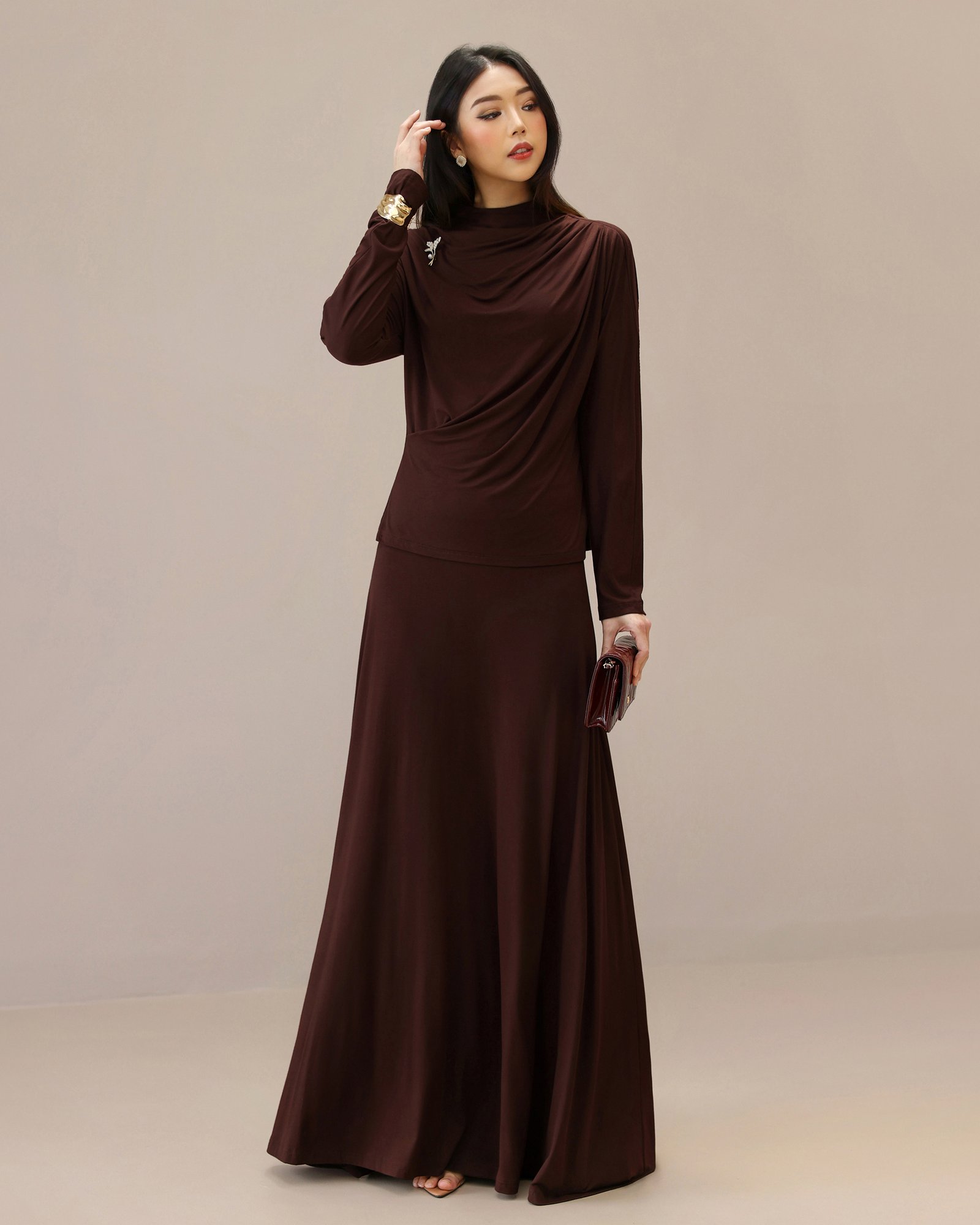 Caitlyn Set (Atasan & Rok) Viscose Kaos Comfort - Gambar 6