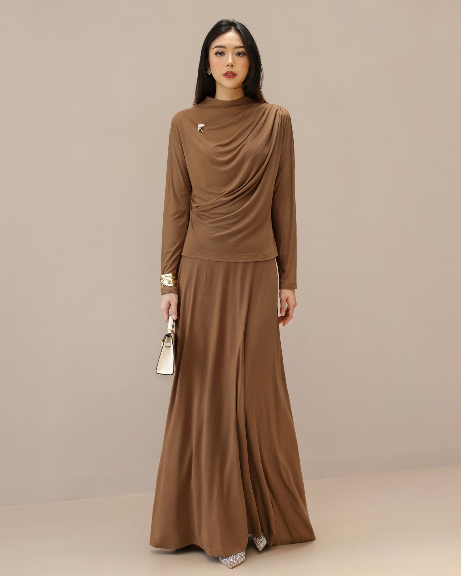 Caitlyn Set (Atasan & Rok) Viscose Kaos Comfort - Gambar 4