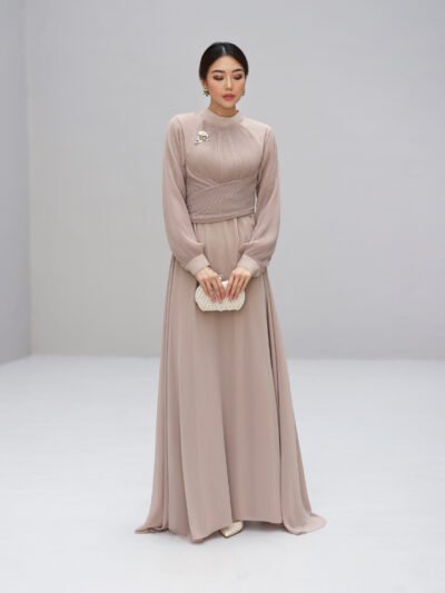 Velvia Dress - Smoke Light Latte