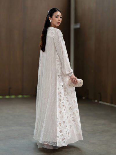 Sauvignon Premium Laser Bordir 3 Layered Dress with Tulle