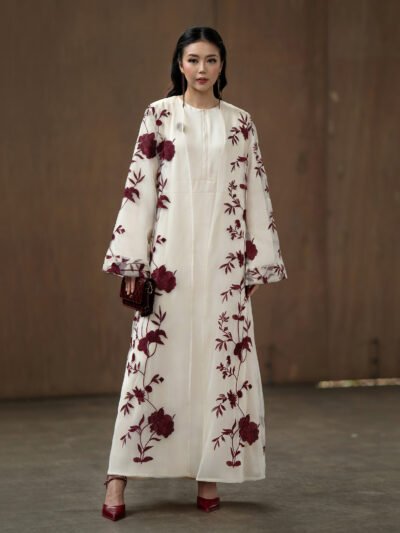 Paradis de Fleur Abaya Set 2026 • Corliss - Porcelain Wine