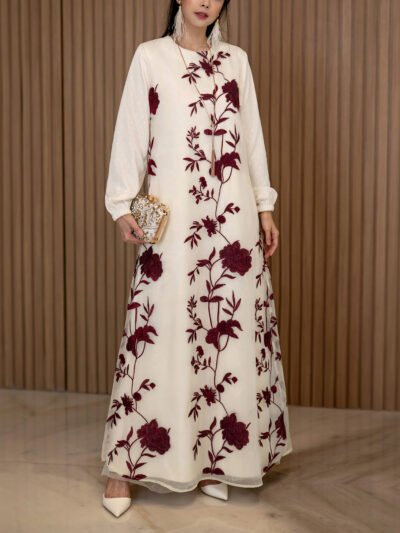 Paradis de Fleur Dress • Premium Corliss Raya 2026 - Porcelain Night Wine