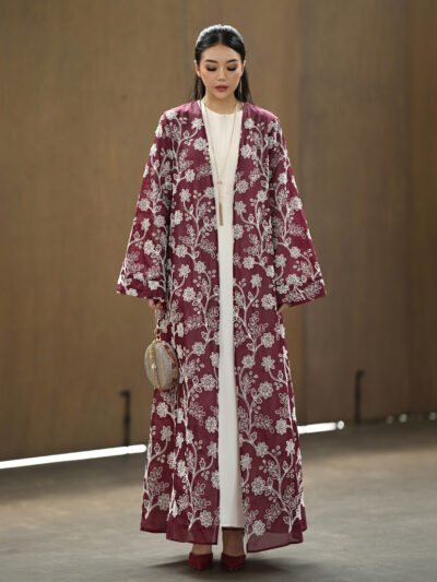 Paradis Set Raya Collection - Elegant White Maroon