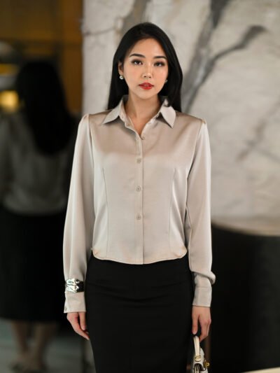 Manhattan in Premium Silk Tebal, Halus Bertekstur dan Anti Kusut - Beige Taupe