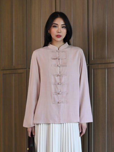 Orchard Cheongsam Plain Ultra Soft Linen - Soft Blush