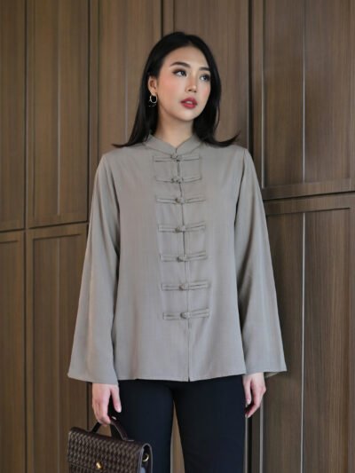 Orchard Cheongsam Plain Ultra Soft Linen - China Grey