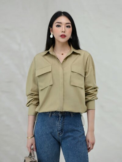 Capri Corliss Unique Shirt - Khaki