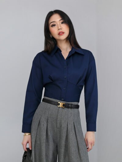 Accounting Shirt Crop Unique 100% Anti Lecek - Night Navy