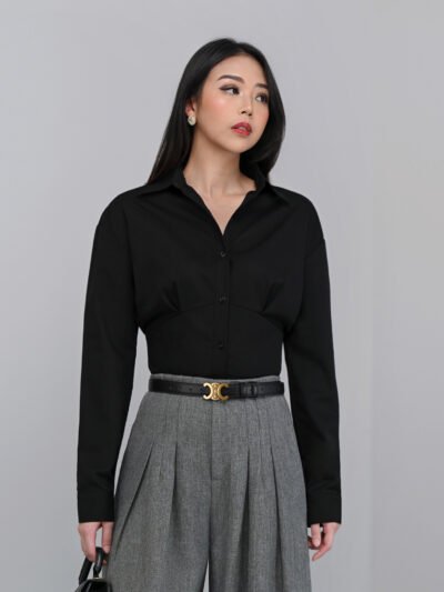 Accounting Shirt Crop Unique 100% Anti Lecek - Black