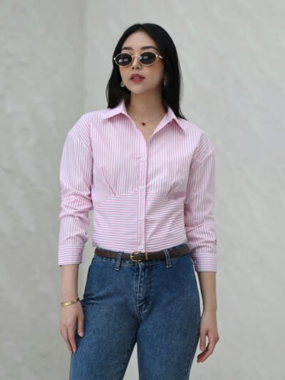 Accounting Shirt Crop Unique 100% Anti Lecek - Soft Pink