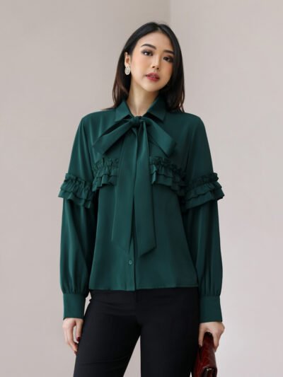 Nyxx Ribbon Top • Bahan Airystretch™️ - Night Emerald