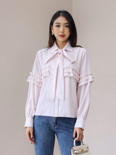 Nyxx Ribbon Top • Bahan Airystretch™️ - Soft Blush