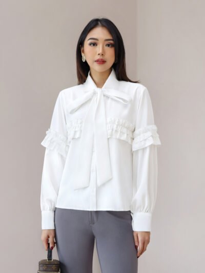 Nyxx Ribbon Top • Bahan Airystretch™️ - BW