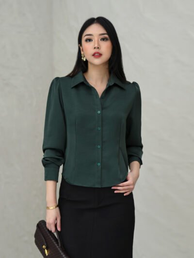 Manhattan in Premium Silk Tebal, Halus Bertekstur dan Anti Kusut - Elegant Emerald