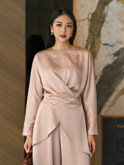Valeria Set 2026 Premium Semi Satin Tebal - Soft Satin Blush/Top